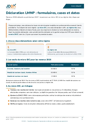 Couverture de la fiche Déclaration LMNP de JD2M