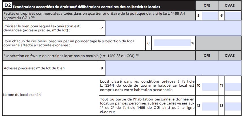 formulaire 1447 encadre d2 exoneration