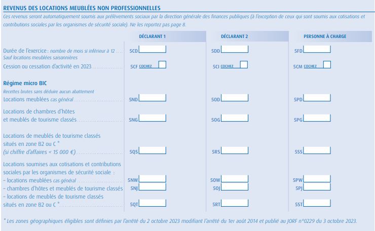 extrait formulaire 2042 c pro