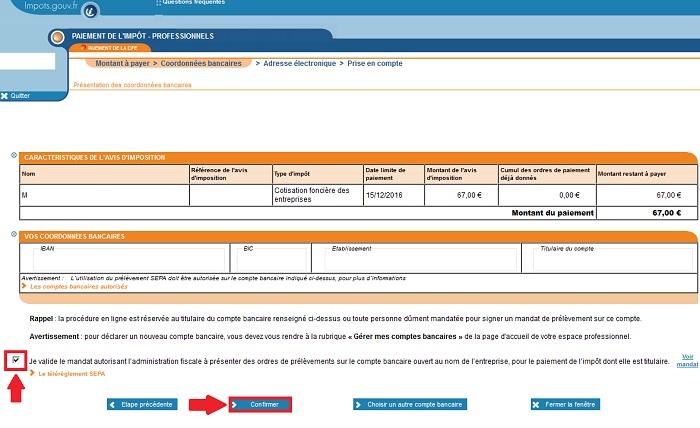 étape 9 pour régler la CFE