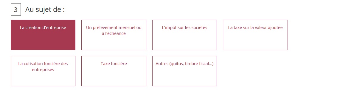 trouver son sie etape 3 selectionner creation d'entreprise